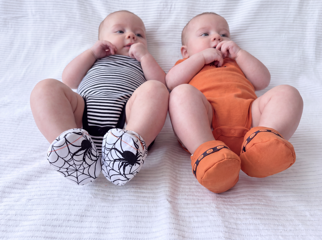 2 in 1 Reversible Halloween Booties  - 3-6 months