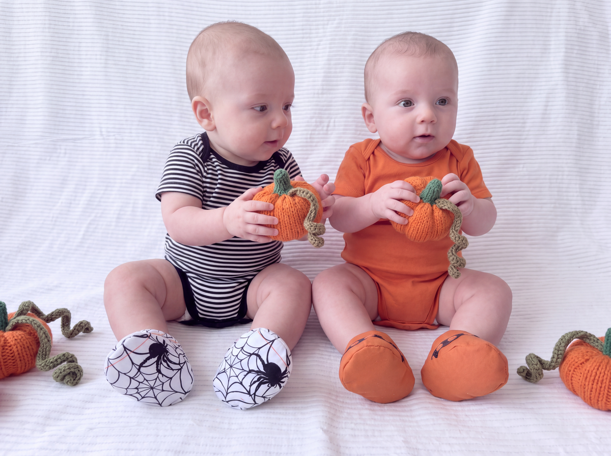 2 in 1 Reversible Halloween Booties  - 3-6 months